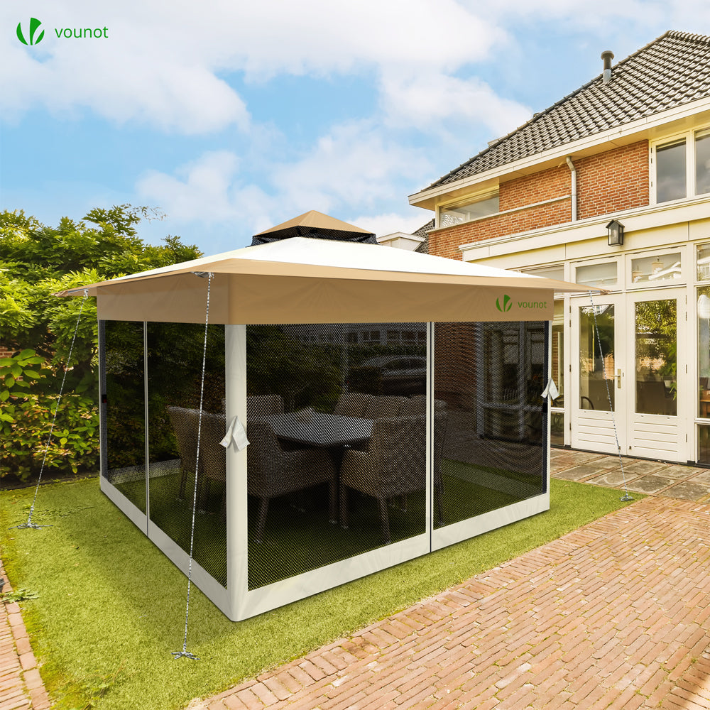 Faltpavillon 3x4 Wasserdicht Tidyard Pavillondach Ersatzdach Pavillonabdeckung Pavillon Zeltplane Gartenplane 310 G/m2 3 X 3 M Für Festzelt Gartenzelt Gartenpavillon Dunkelgrau Faltpavillon 3x3