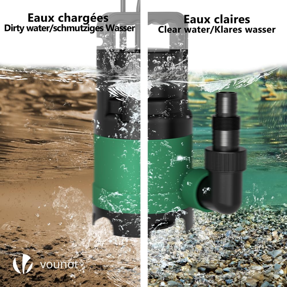 Edelstahl Schmutzwasserpumpe 1500W - Leistungsstarke Tauchpumpe Für Garten, Bau & Industrie