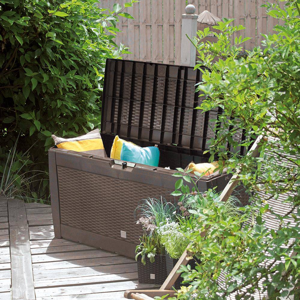 aufbewahrung terrasse wasserdicht 310 Liter Kissenbox, Gartenbox Aufbewahrung Wasserdicht Auflagenbox, B– VOUNOT DE