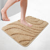 Badematte Rutschfeste, Mikrofaser Badezimmerteppich Wellenmuster 50x80cm Beige - VOUNOT DE