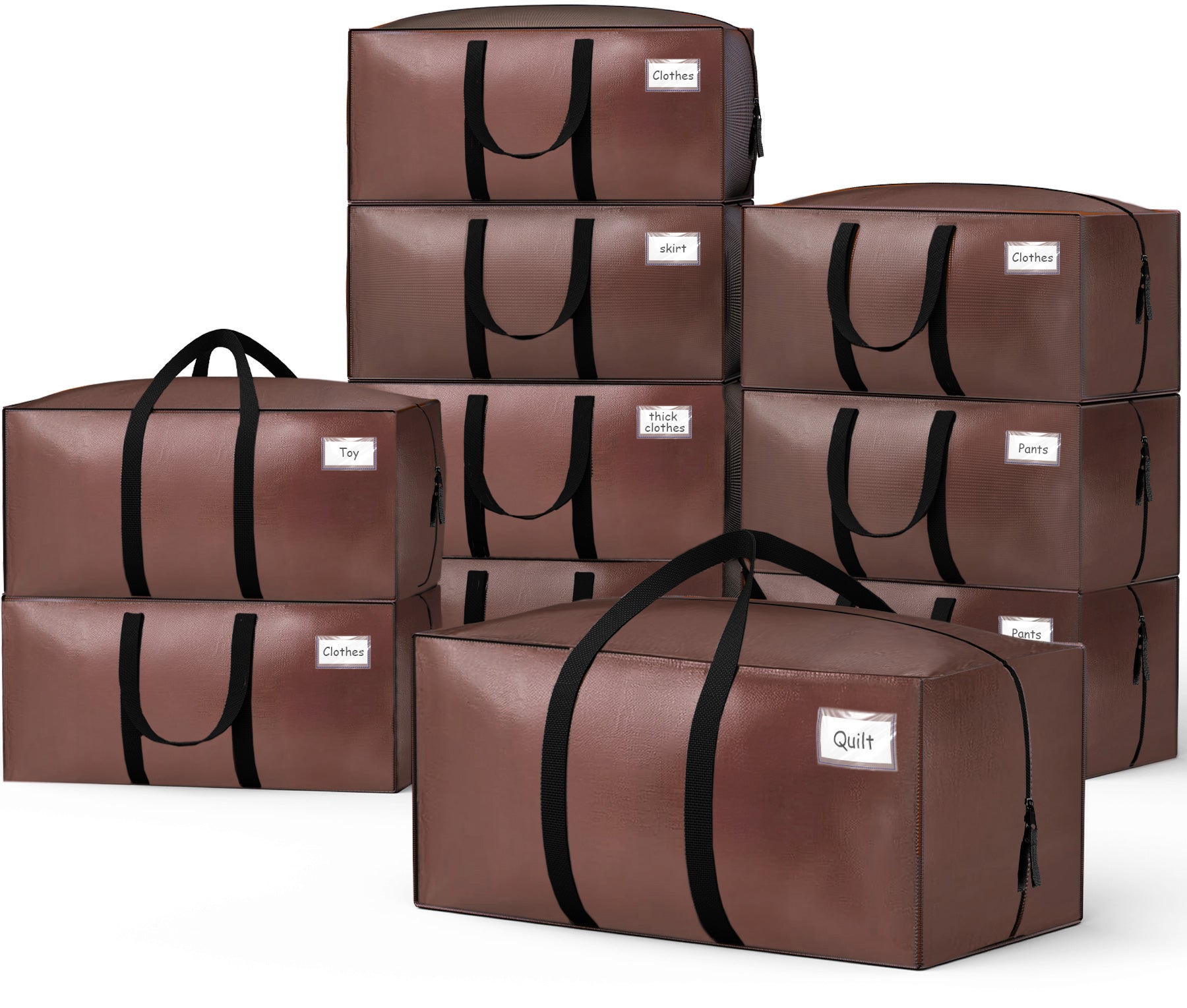 Heran Umzugstaschen – Extra Große Aufbewahrungsbeutel Mit Rucksackgurten, Transparent, 73,7x35,6x33 Cm, Wasserabweisend & Platzsparend