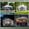 Pavillon 3x3m Pop Up Faltpavillon mit 4 Seitenteilen und 4 Sandsäcke, Weiß - VOUNOT DE