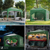 VOUNOT Pavillon 3x3m mit 4 Seitenteilen & 4 Sandsäcke, Pop Up Faltpavillon, Wasserdicht, Faltbar Gartenzelt Partyzelt, inkl. Tasche, Grün