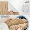Badematte Rutschfeste, Mikrofaser Badezimmerteppich Wellenmuster 50x80cm Beige - VOUNOT DE