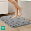 Badematte Rutschfeste, Mikrofaser Badezimmerteppich Wellenmuster 50x80cm Grau - VOUNOT DE