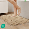 Badematte Rutschfeste, Mikrofaser Badezimmerteppich Wellenmuster 50x80cm Beige - VOUNOT DE