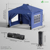 Pavillon 3x3mPop Up Faltpavillon mit 4 Seitenteilen und 4 Sandsäcke, Blau - VOUNOT DE