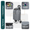 Aluminium Einkaufstrolley Treppensteiger, Trolly Einkaufswagen Klappbar, 2 Räder, Wasserdicht Oxford, 59L, Grau