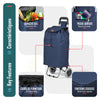 Aluminium Einkaufstrolley Treppensteiger, Trolly Einkaufswagen Klappbar, 2 Räder, Wasserdicht Oxford, 59L, Marineblau - VOUNOT DE