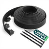 Flexible Rasenkante Beeteinfassungen Kunststoff, mit 30 Erdanker, Länge 10m Höhe 5cm, Schwarz - VOUNOT DE