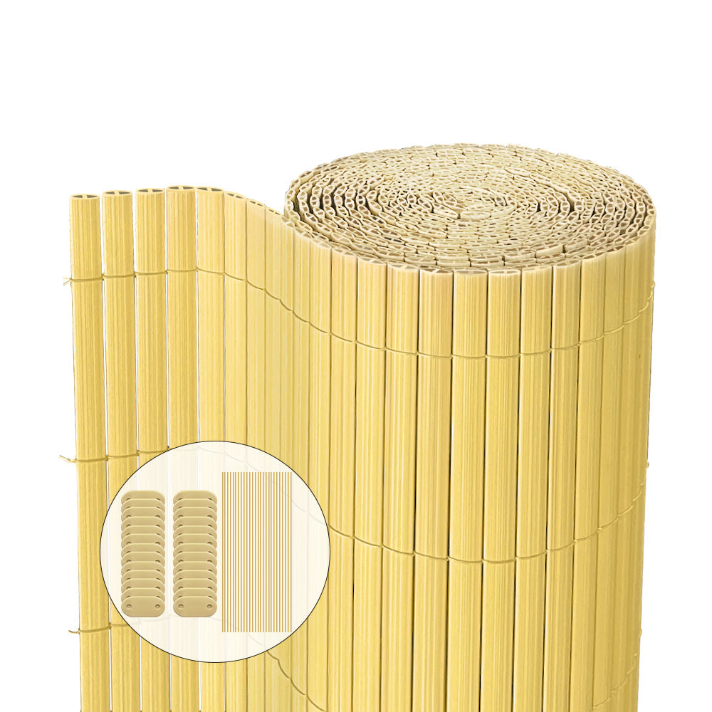 PVC Sichtschutzmatte 90x500 cm, Sichtschutz fr Balkon Terrasse, Bambu  VOUNOT DE