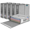 6 Stück Bettwäsche Organizer mit Sichtfenster 38,5x33x12 cm Grau