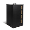 Metall Pelletbehälter mit Sichtfenster 41x41x76 Pelletbox Schwarz - VOUNOT DE