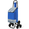 Einkaufstrolley Klappbar mit 6 Räder, Treppensteiger 32L, Blau