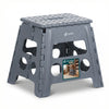 Klapphocker Faltbar Rutschfester Tritthocker mit Tragegriff 37 x 30 x 32,5 cm Grau - VOUNOT DE
