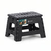 Klapphocker Faltbar Rutschfester Tritthocker mit Tragegriff 32 x 25 x 22 cm Schwarz - VOUNOT DE