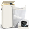 Wäschekorb mit Deckel & Wäschesäcke Faltbarer Wäschesammler, 100L Beige