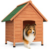 Hundehütte Outdoor aus Holz, mit Bitumendach, abnehmbarem Boden, rutschfest, Naturfarben - VOUNOT DE