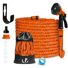 Flexibler Gartenschlauch 15m, Flexibel Wasserschlauch Dehnbarer mit 10 Sprühfunktionen, Orange
