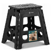 Klapphocker Faltbar Rutschfester Tritthocker mit Tragegriff 39 x 32 x 40 cm Schwarz - VOUNOT DE
