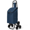 2 in 1 Einkaufstrolley Klappbar Treppensteiger Marineblau