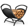 Metall Kaminholzregal, X-förmiges Brennholzregal mit stabilem Sockel und Griff 40,5 x 32 x 33 cm, Schwarz - VOUNOT DE