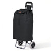 Aluminium Einkaufstrolley Treppensteiger, Trolly Einkaufswagen Klappbar, 2 Räder, Wasserdicht Oxford, 59L, Schwarz