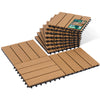 16 Stück WPC Terrassenfliesen 30x30 cm, Klickfliesen Outdoor 1.5m² Holzoptik