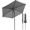 VOUNOT® Sonnenschirm 270 cm knickbar UV 50+ Sonnenschutz Gartenschirm Balkonschirm Grau