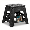 Klapphocker Faltbar Rutschfester Tritthocker mit Tragegriff 37 x 30 x 32,5 cm Schwarz - VOUNOT DE