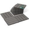 11 Stück WPC Terrassenfliesen 30x30 cm, Klickfliesen Outdoor 1m² Grau