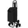 Einkaufstrolley Klappbar mit 6 Räder, Treppensteiger 32L, Schwarz