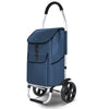 2 Räder Einkaufstrolley Klappbar mit 58L Wasserdichter Tasche, Marineblau