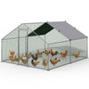 Metall Hühnerstall Hühnerhaus Freilaufgehege mit PE-Farbtuch 3x3x2m - VOUNOT DE