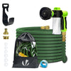 Flexibler Gartenschlauch 15m, Flexibel Wasserschlauch Dehnbarer mit 8 Sprühfunktionen & Spülmittelbehälter, Grün - VOUNOT DE