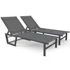 2er Set Sonnenliege Gartenliege aus Aluminium und Textilene 190x62x31cm Grau - VOUNOT DE