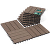 11 Stück WPC Terrassenfliesen 30x30 cm, Klickfliesen Outdoor 1m² Braun