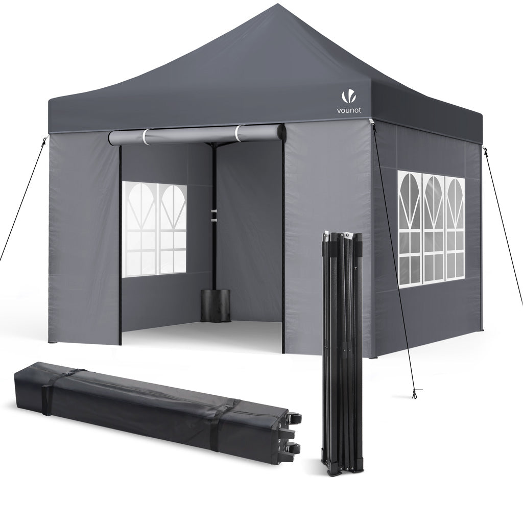 Pavillon 3x3m, Wasserdichter Faltpavillon, Faltbar Partyzelt mit 4 Sei–  VOUNOT DE