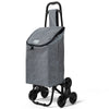 Einkaufstrolley Treppensteiger, Hackenporsche Einkaufswagen mit 3 Räder, Wasserdichter, 32L, Grau