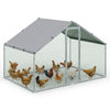 Metall Hühnerstall Hühnerhaus Freilaufgehege mit Sicherheitsschloss und PE-Farbtuch 3x2x2m - VOUNOT DE