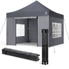 Verstärktes Pavillon 3x3m, Wasserdichter Faltpavillon mit 4 Seitenteilen&Sandsäcke Grau - VOUNOT DE