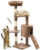 Kratzbaum 112cm, Mehrstöckiger Katzenbaum mit Kratzsäulen Höhle, Braun - VOUNOT DE