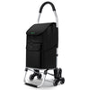 Aluminium Einkaufstrolley Treppensteiger, Trolly Einkaufswagen Klappbar, 6 Räder, Wasserdicht Oxford, 45L, Schwarz