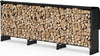 Kaminholzregal Aussen aus Metall mit wasserdichte Abdeckung, 300x116x26 cm Schwarz - VOUNOT DE