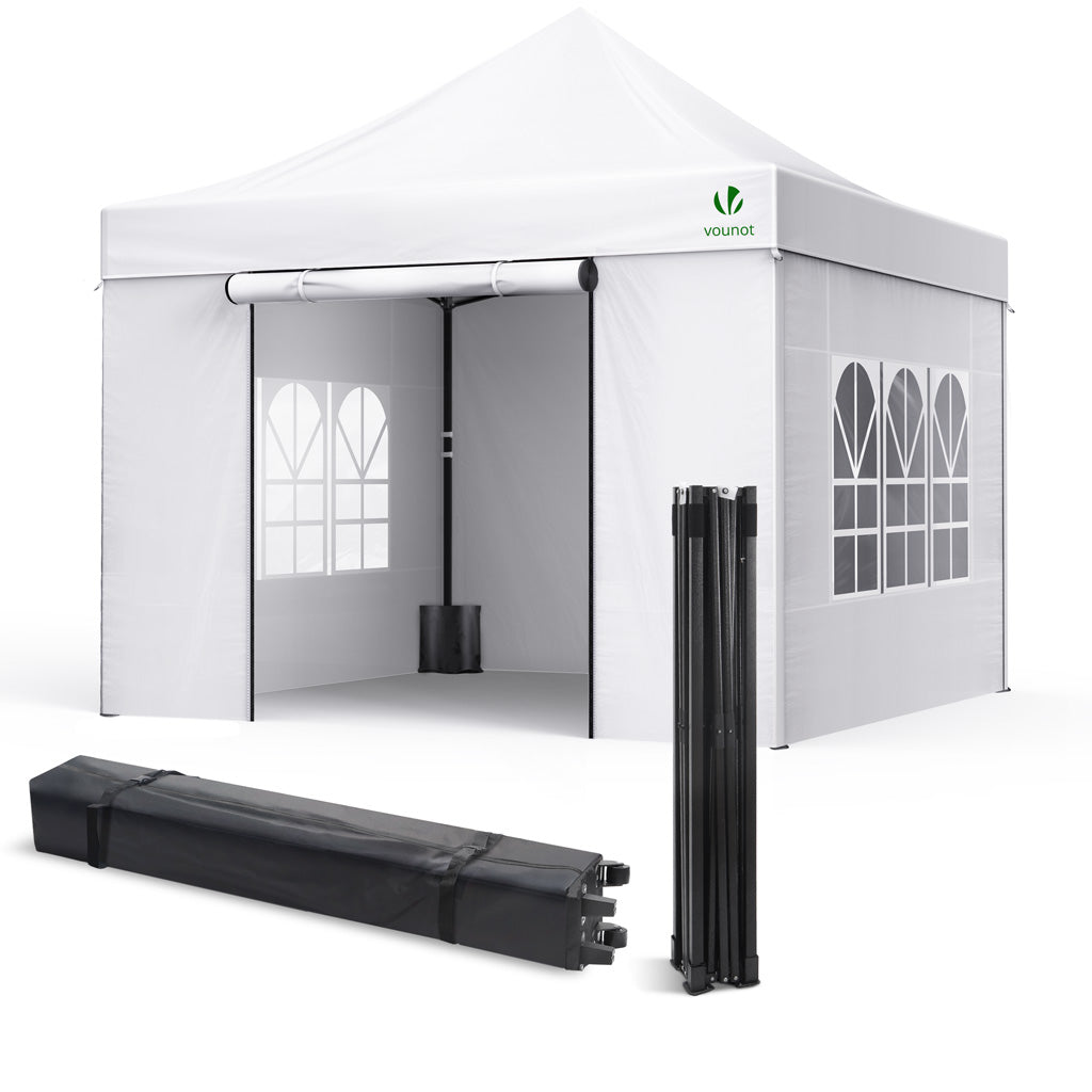 zelt 3x3m faltbar Pavillon 3x3m, Wasserdichter Faltpavillon, Faltbar Partyzelt mit 4 Sei– VOUNOT DE