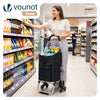 Aluminium Einkaufstrolley Treppensteiger, Trolly Einkaufswagen Klappbar, 6 Räder, Wasserdicht Oxford, 45L, Schwarz