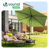 VOUNOT® Sonnenschirm 270 cm knickbar UV 50+ Sonnenschutz Gartenschirm Balkonschirm Olivgrün