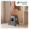 Klapphocker Faltbar Rutschfester Tritthocker mit Tragegriff 39 x 32 x 40 cm Grau - VOUNOT DE