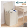 Wäschekorb 2 Fächer 150L, Wäschesammler mit Deckel Beige - VOUNOT DE