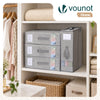 3 Stück Bettwäsche Organizer mit Sichtfenster 38,5x33x12 cm Grau